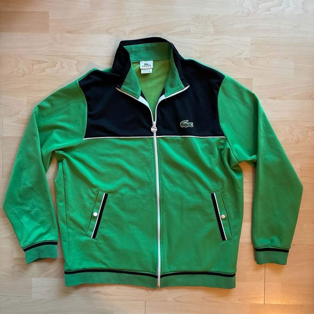 Lacoste Sport Men's Full-Zip Colorblock Green Black Mexico Soccer Track Jacket